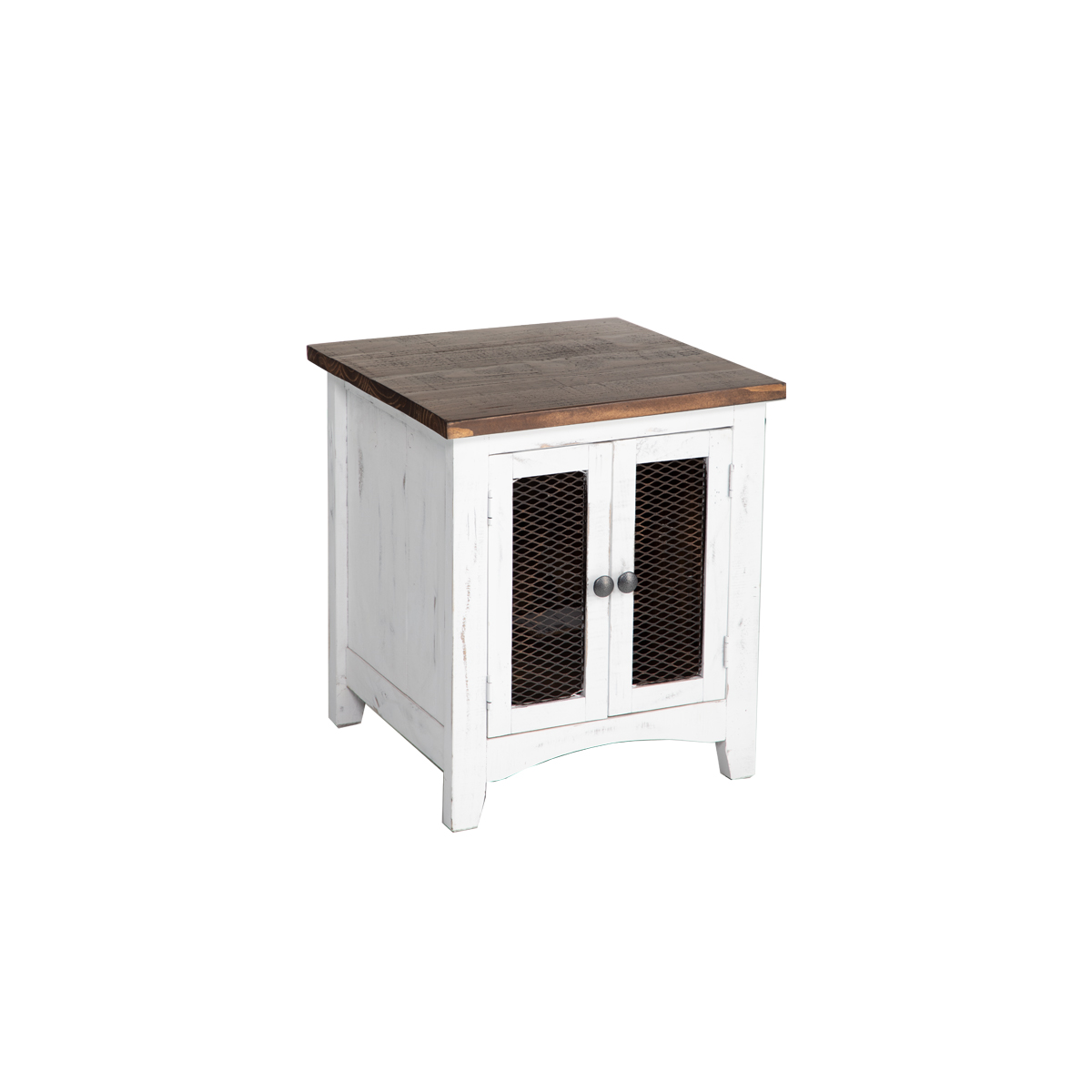 Woodland White Square End Table 