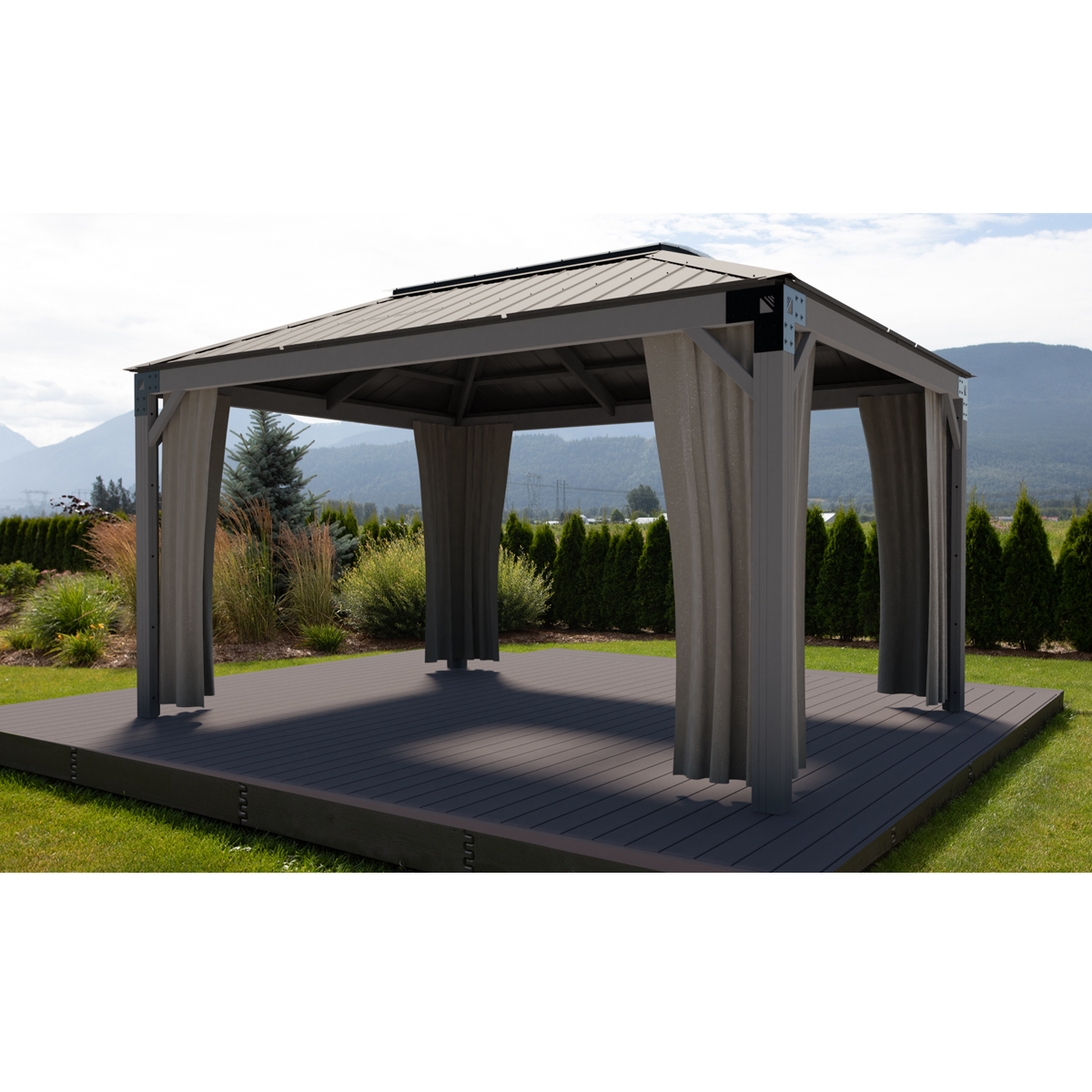 Sequoia 11 x 14 Gazebo w/ Screens & Drapes