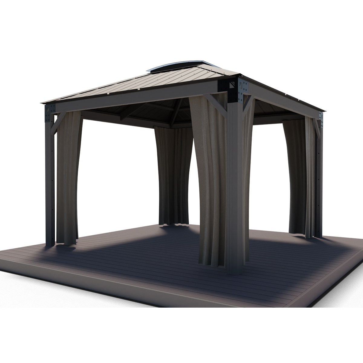 Savannah  11 x 11 Gazebo w/ Drapes & Screens (A)