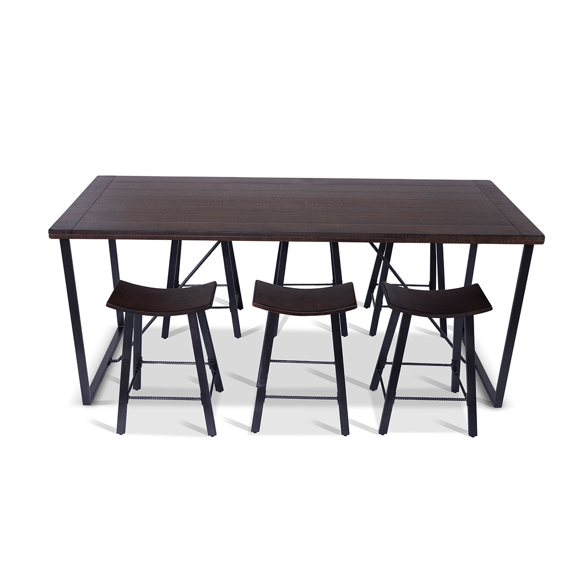 Kingston 32"x 84" Rectangle Gathering Table w/(6) 24" Saddle Stools