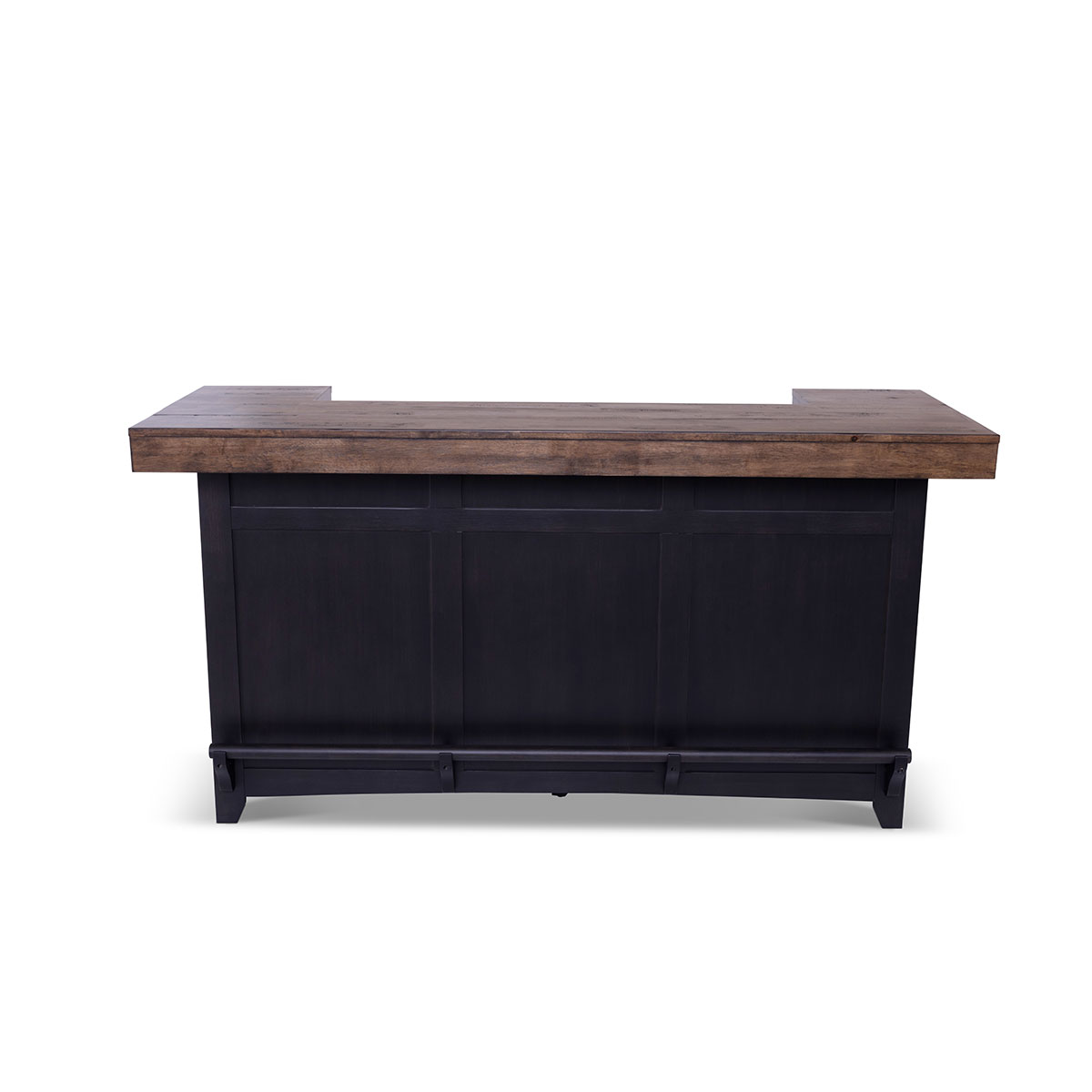 Arlington 78" 2-Tone Black/Rustic Walnut Bar