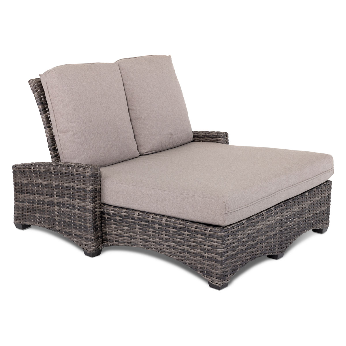 Kampala Grey Deluxe Cushioned Double Chaise Lounge