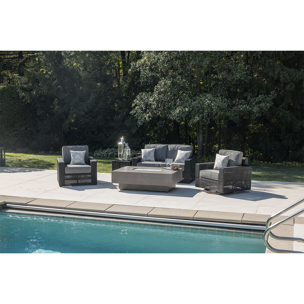 Innsbrook 5 Piece Loveseat Firepit Chat Collection