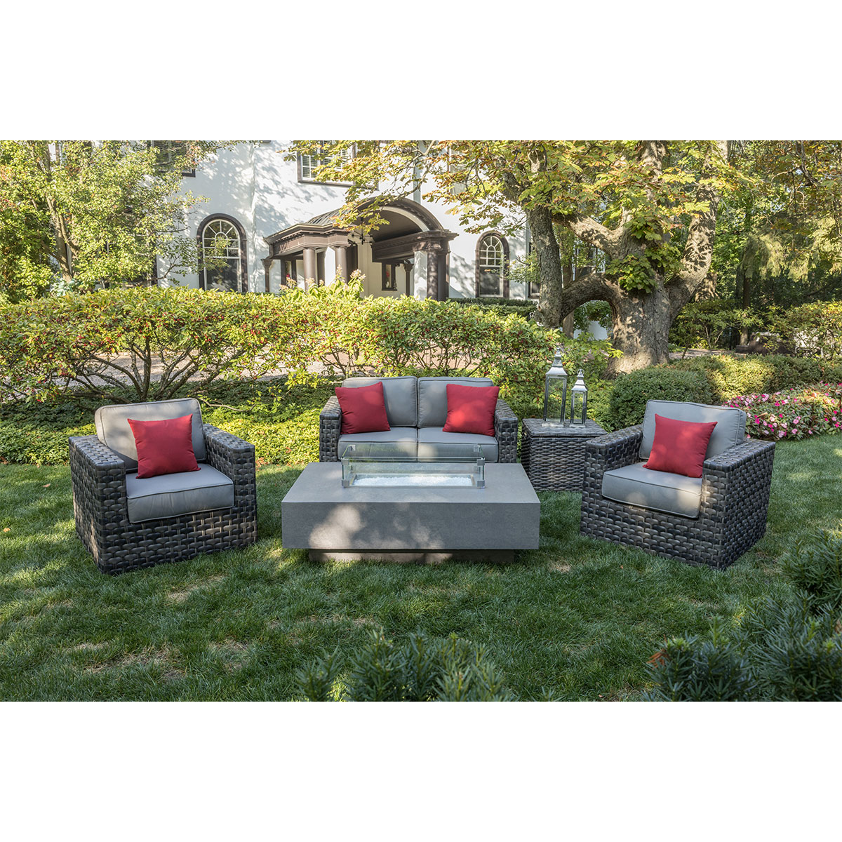 Coventry 4 Piece Loveseat Firepit Chat Collection