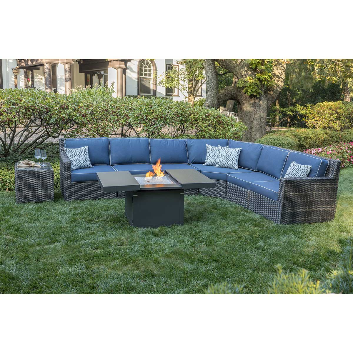 Greystone 8 Piece Sectional Firepit Chat Collection