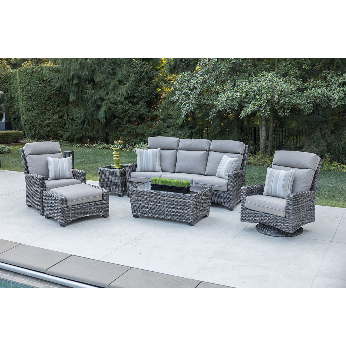 Kampala Grey High Back 6 Piece Sofa Collection