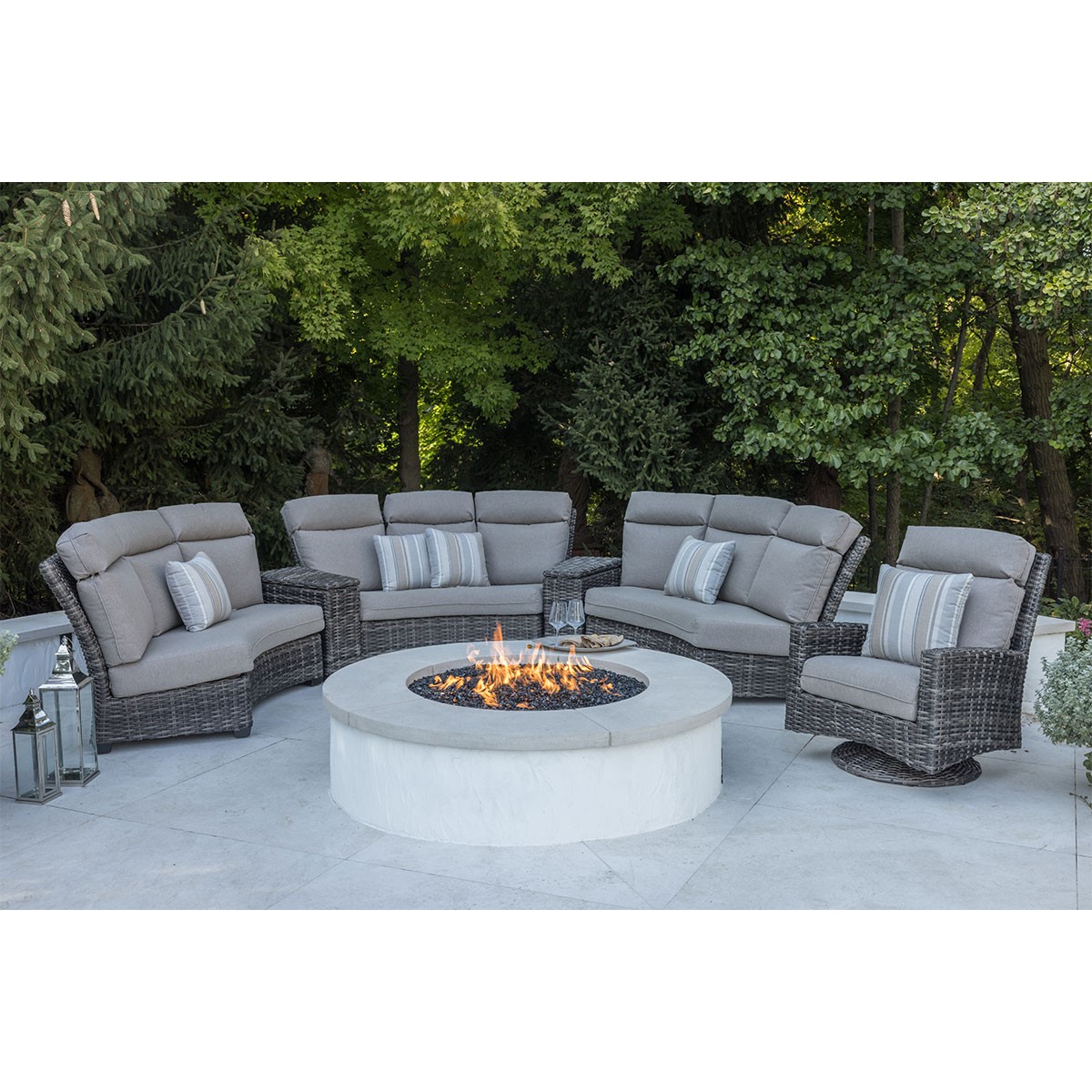 Kampala Grey 6 Piece Curved Sectional Collection