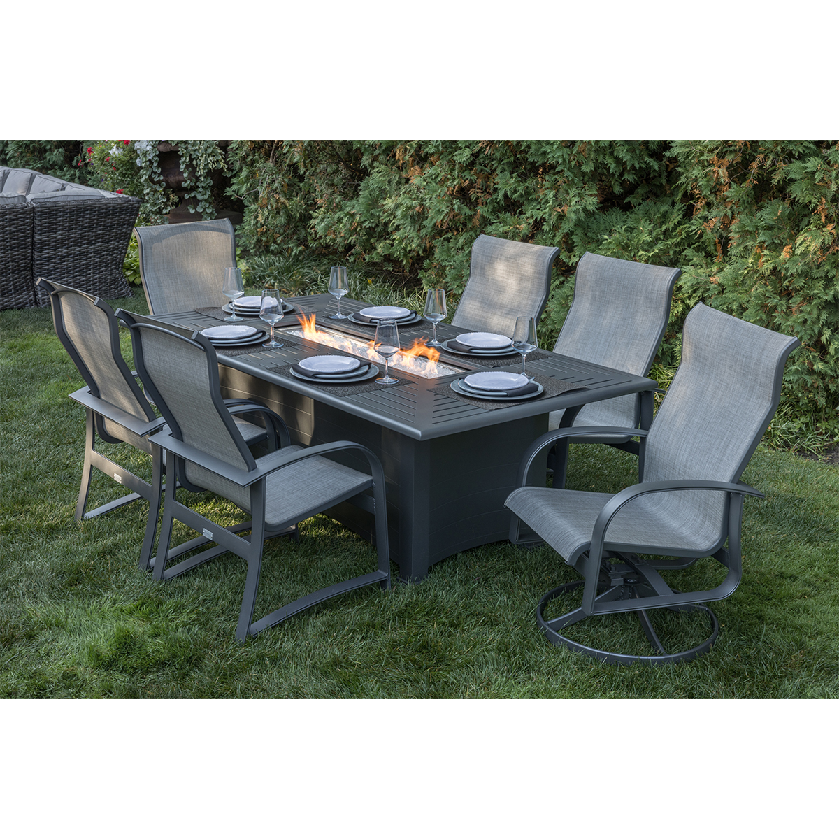 Wakefield 7 Piece Sling Dining Fire Collection