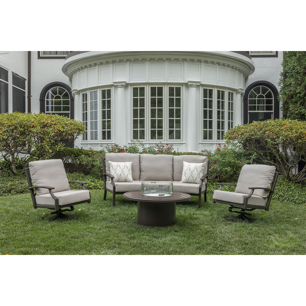 Marconi REA 4 Piece Curved Sofa Firepit Collection 