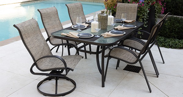 Davenport 7 Piece Sling Dining Collection