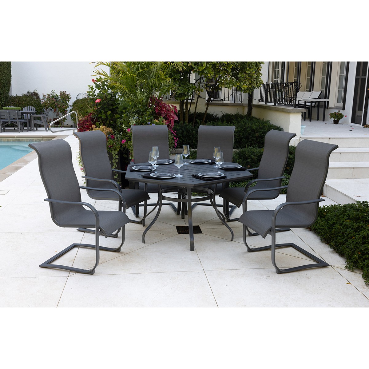 Augustine 7 Piece Sling Dining Collection