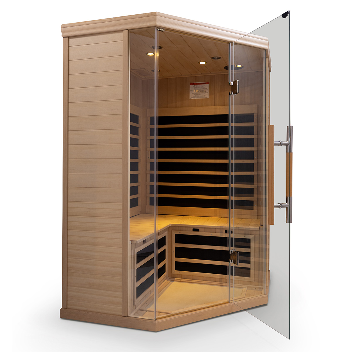 Three Person Supreme Corner Infrared Sauna With Stereo