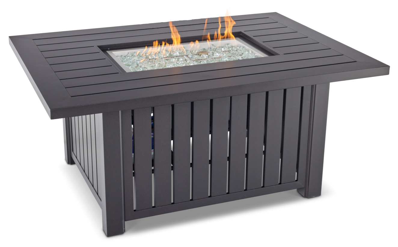 39" x 56" Rectangle Sherwood Slat Fire Table w/ Lid