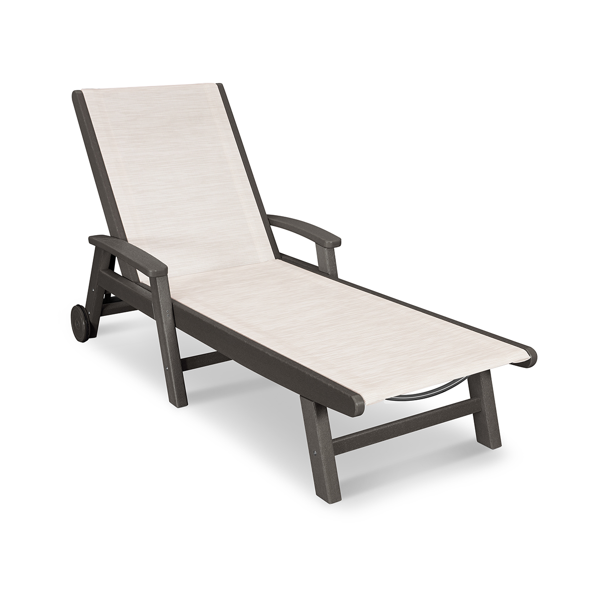 Coastal Chaise with Wheels in Vintage Finish